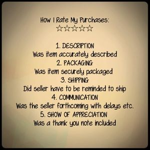 Don’t forget to rate your purchase! 💕